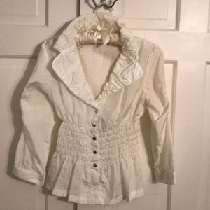 White sear sucker shirt